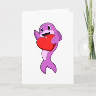 Dolphin with Heart Card
