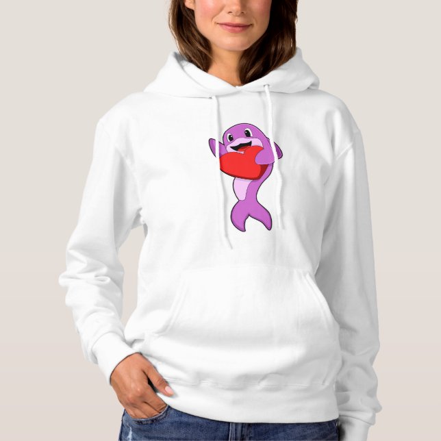 Dolphin with Heart Hoodie (Front)