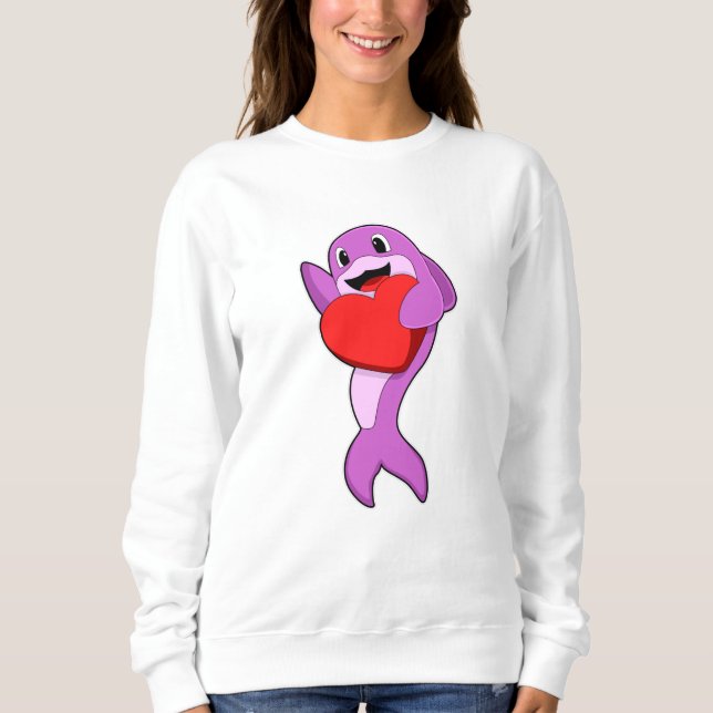 Dolphin with Heart Sweatshirt (Front)