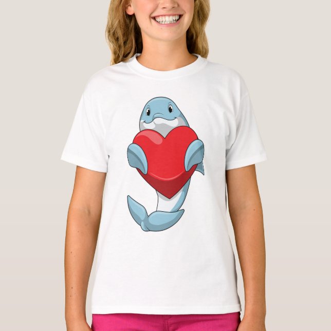 Dolphin with Heart T-Shirt (Front)