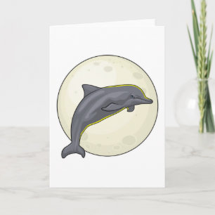 Dolphin with Moon Card