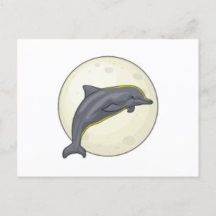 Dolphin with Moon Postcard