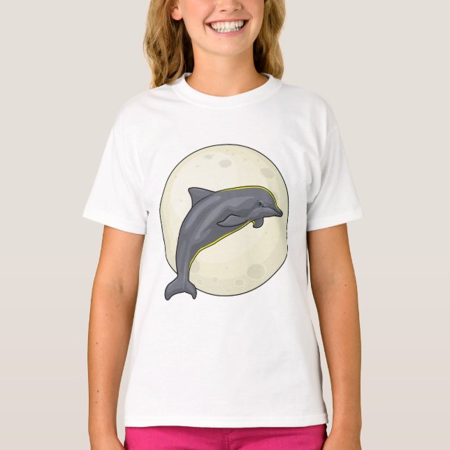 Dolphin with Moon T-Shirt (Front)