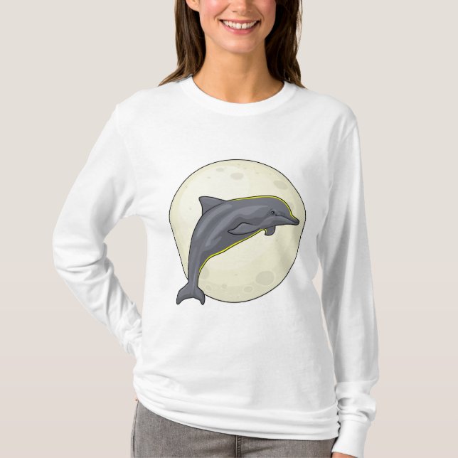 Dolphin with Moon T-Shirt (Front)