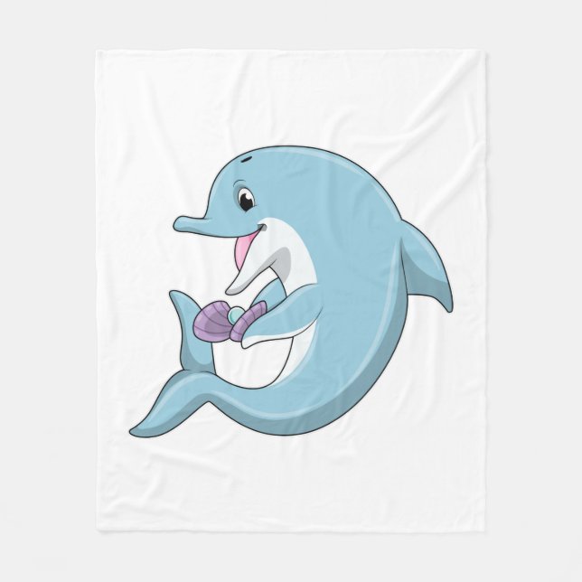 Dolphin with Pearl Fleece Blanket (Front)