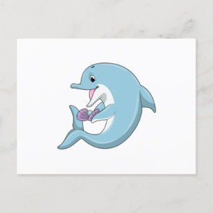 Dolphin with Pearl Postcard