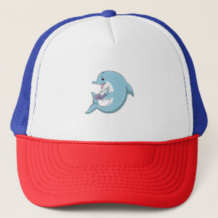 Dolphin with Pearl Trucker Hat