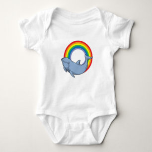 Dolphin with Rainbow Baby Bodysuit