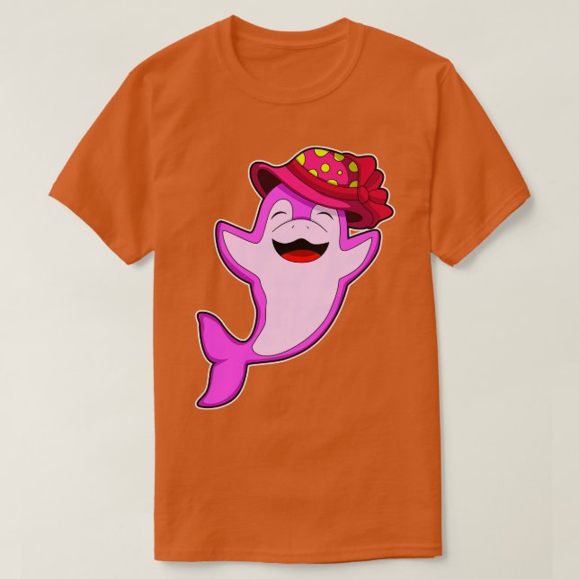Dolphin with red Hat T-Shirt (Design Front)