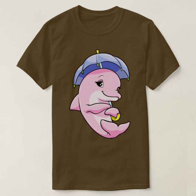 Dolphin with umbrella 2 T-Shirt (Design Front)