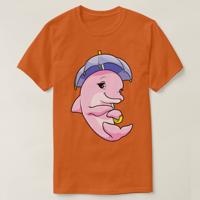 Dolphin with Umbrella T-Shirt (Design Front)