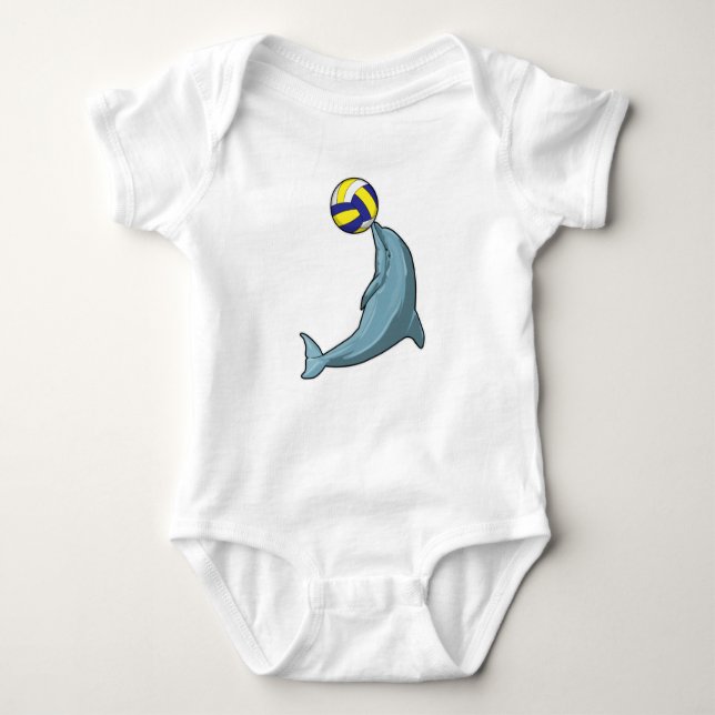 Dolphin with Volleyball Baby Bodysuit (Front)