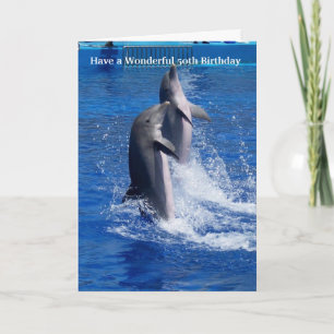 Dolphins 50th Birthday Card