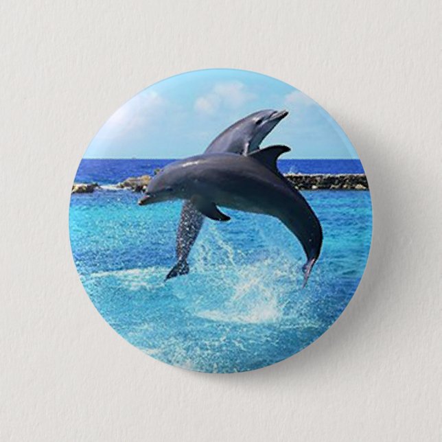 Dolphins 6 Cm Round Badge (Front)