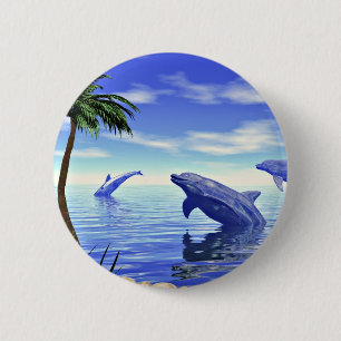 Dolphins 6 Cm Round Badge
