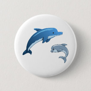 Dolphins 🐬 6 cm round badge