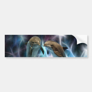 Dolphins and fractal crystals bumper sticker