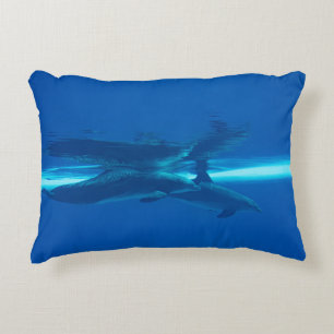 Dolphins and reflections decorative cushion