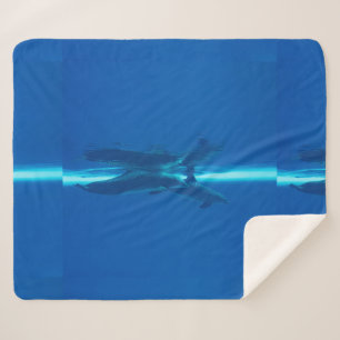 Dolphins and reflections sherpa blanket