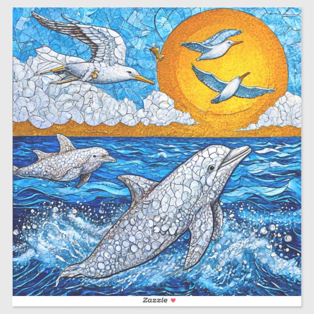 Dolphins and seagulls (Sheet)