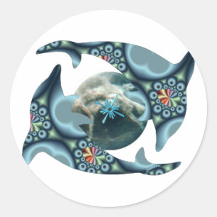 Dolphins at Dione Classic Round Sticker