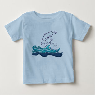 Dolphins Baby Fine Jersey T-Shirt, White T-Shirt