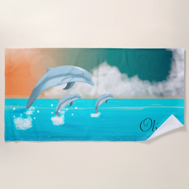 Dolphins Beach Towel (Front)