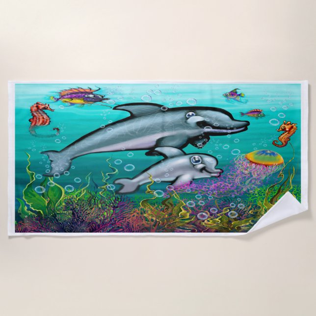 Dolphins Beach Towel (Front)