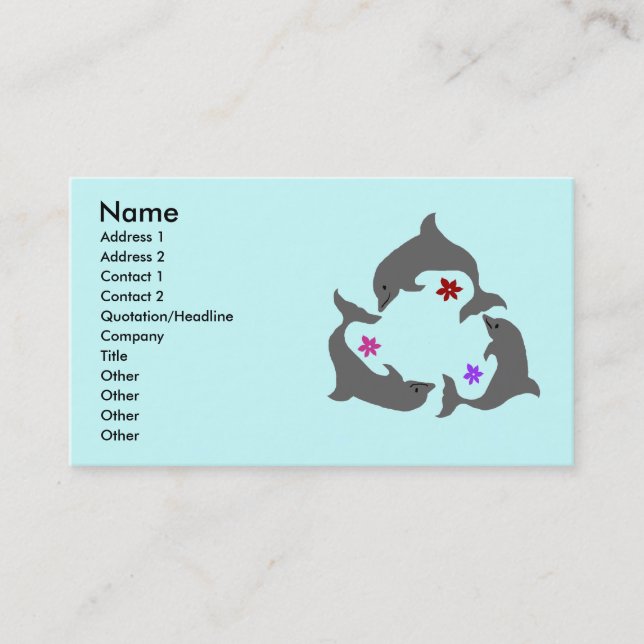 Dolphins business card (Front)