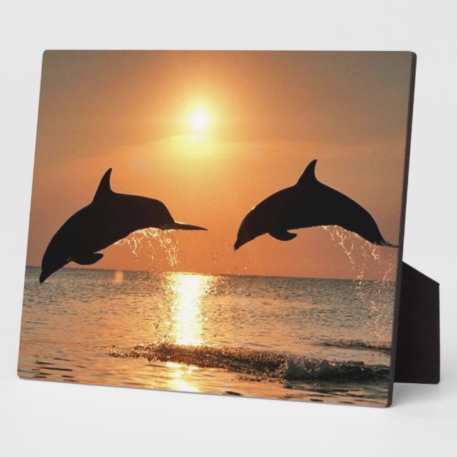 Dolphins by Sunset Plaque (Side)