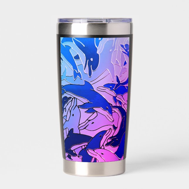 Dolphins' Dance Insulated Tumbler (Front)