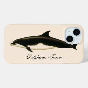 Dolphins Delphinus Tursio, Vintage Marine Animals iPhone 15 Case