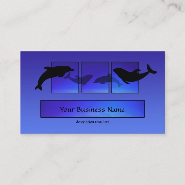 Dolphins Dolphin Blue Ocean Business Card (Front)