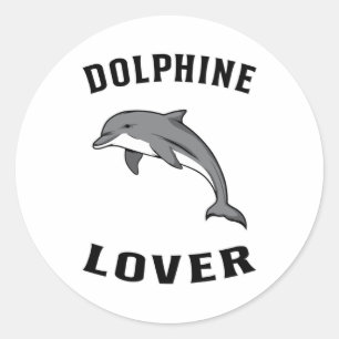 Dolphins Dolphin Sea Ocean Animal Water Gift Idea Classic Round Sticker