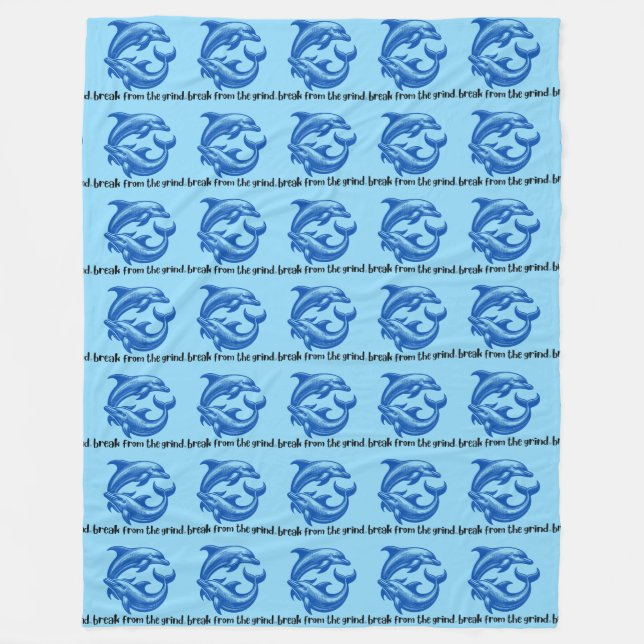 Dolphins Fleece Blanket (Front)