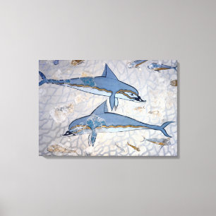 Dolphins (fresco) canvas print