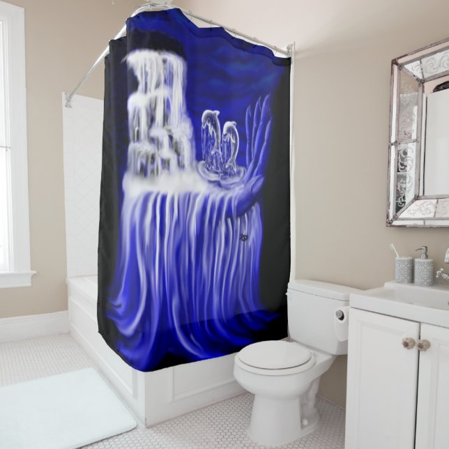 Dolphins , Hand of Times Shower Curtain (In Situ)