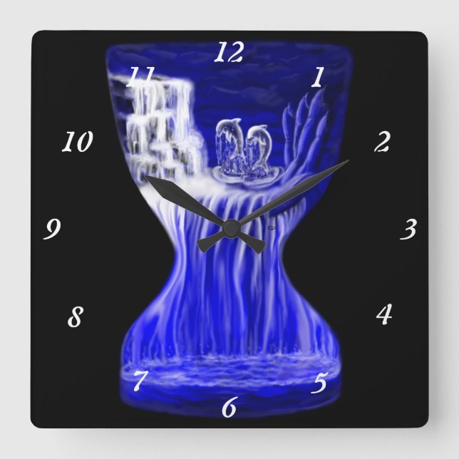 Dolphins , Hand of Times Square Wall Clock (Front)