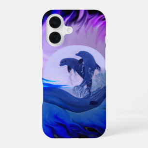 Dolphins in the Moonlight iPhone 16 Case