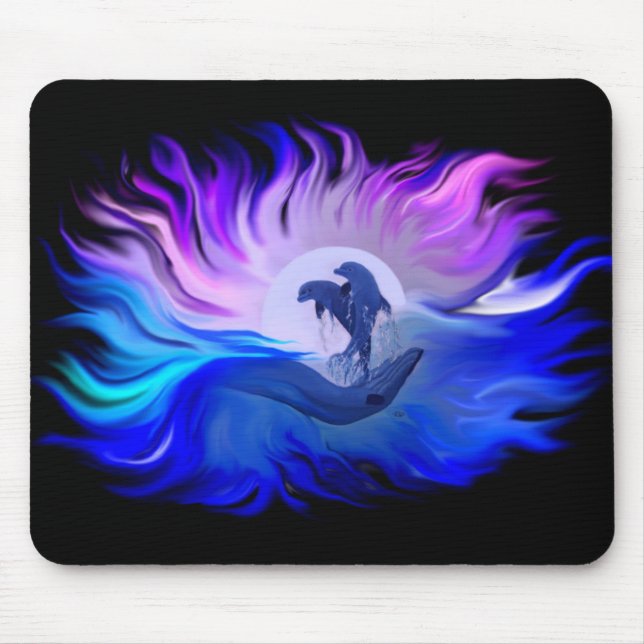 Dolphins in the Moonlight Mouse Pad (Front)