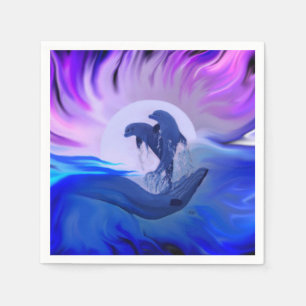 Dolphins in the Moonlight Napkin