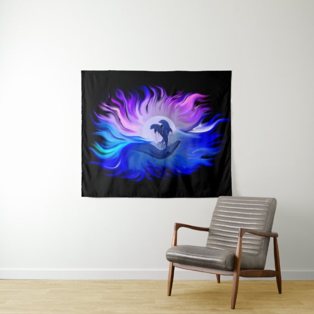 Dolphins in the Moonlight Tapestry (In Situ (Horizontal))