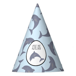 Dolphins in the Sea Pattern Birthday Party Hat