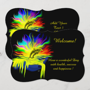 Dolphins in the Sunshine , Add Your Text Invitation