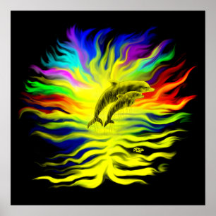 Dolphins in the Sunshine Poster