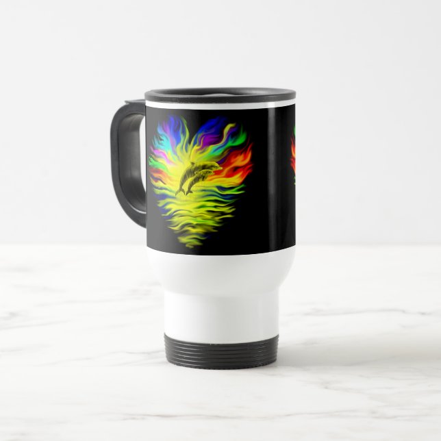 Dolphins in the Sunshine Travel Mug (Front Left)
