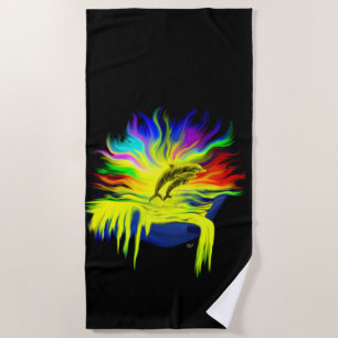 Dolphins in the Sunshine with Hand Beach Towel