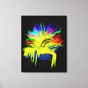 Dolphins in the Sunshine with Hand Canvas Print