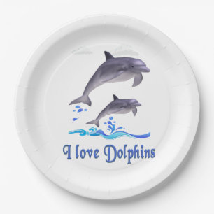 Dolphins items paper plate
