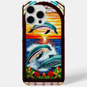 Dolphins Jumping at Sunset on the Ocean iPhone 15 Pro Max Case